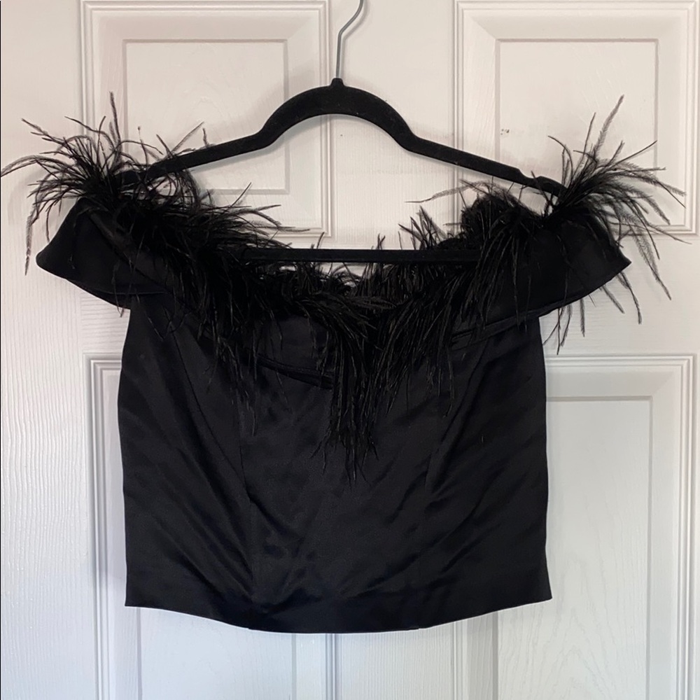 Nisse Black Feathered Women's Top